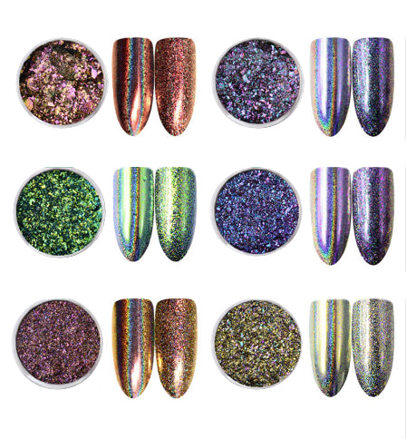 Chrome - Crackle LARGE Set of 6