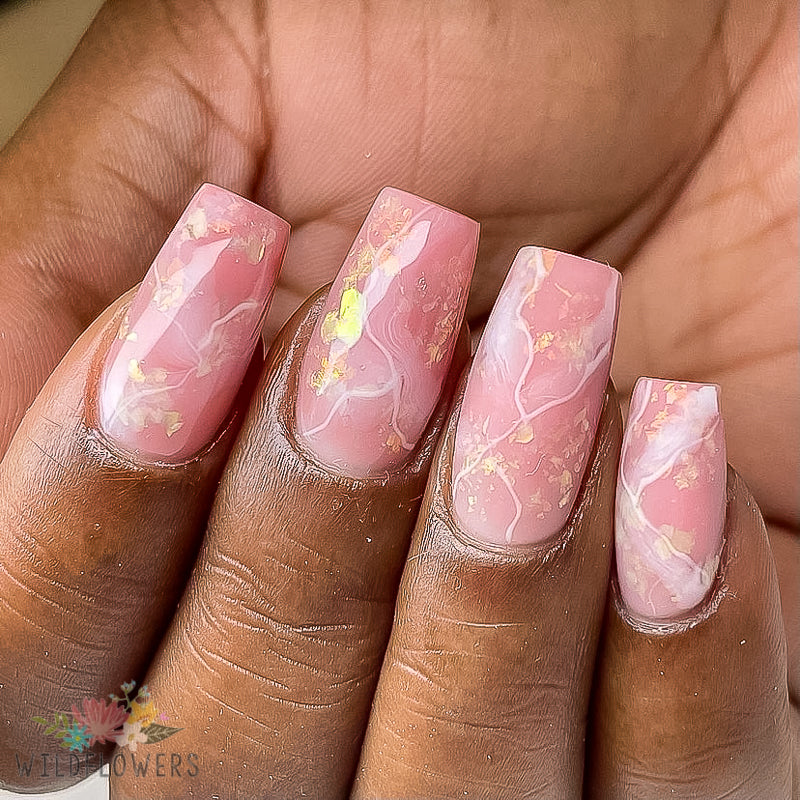 Icy Pink Marble Wildflowers