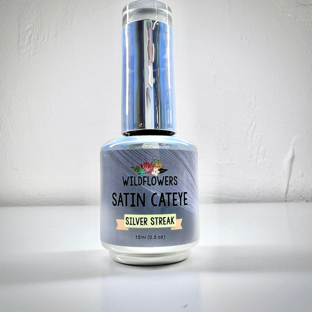 Satin Cateye Gel Polish - Silver Streak