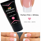 Wildflowers cool pink and white Sculpting Paste with a French nail close-up and pink-and-white manicure
