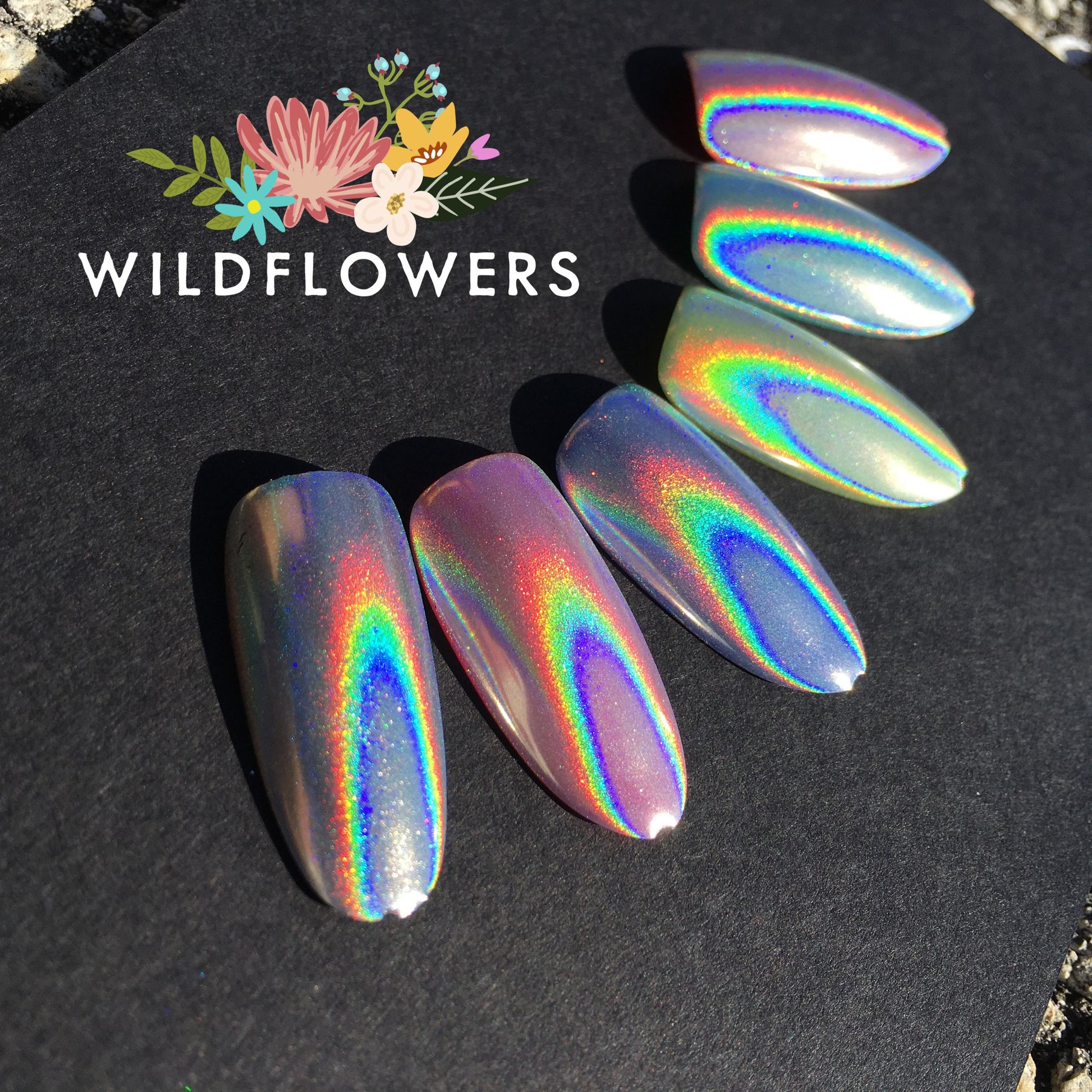 Gold Silver Chrome Nail Powder, Holographic Unicorn Iridescent Chrome –  TweezerCo