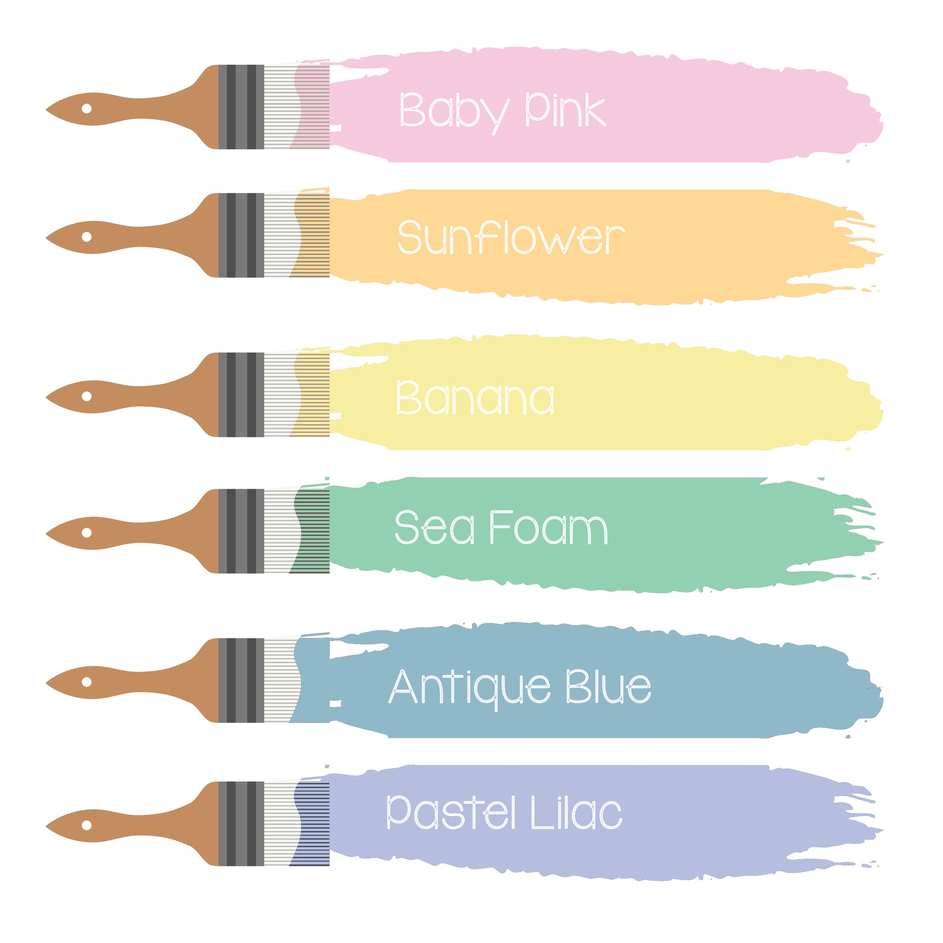 Craft Paint - Set of 6, Pastel Colors